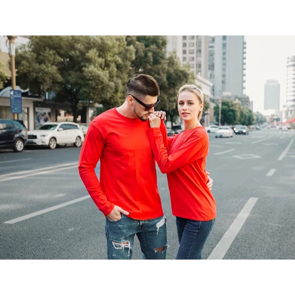 T-Shirt Lengan Panjang Ecesia Mineral Red