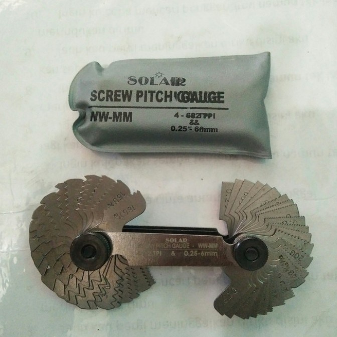 Jual Screw pitch gauge mal drat mal ulir inchi - Mili 4-62 TPI 0,25-6mm ...