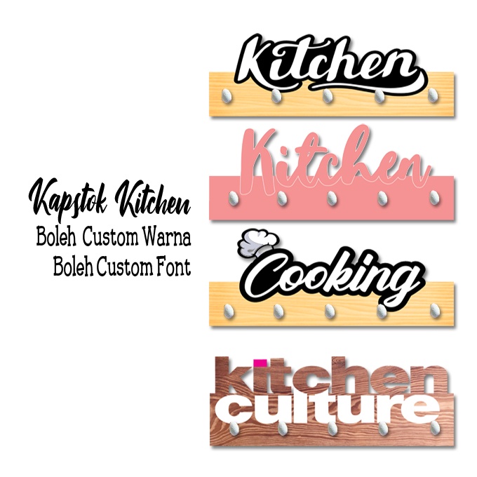 Jual Kapstok Kitchen | Gantungan Dapur | Tulisan Huruf Lettering ...
