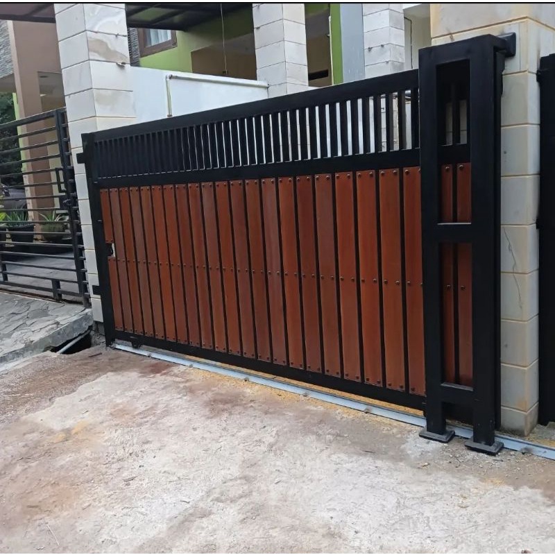 Jual pagar dorong GRC serat kayu minimalis | Shopee Indonesia