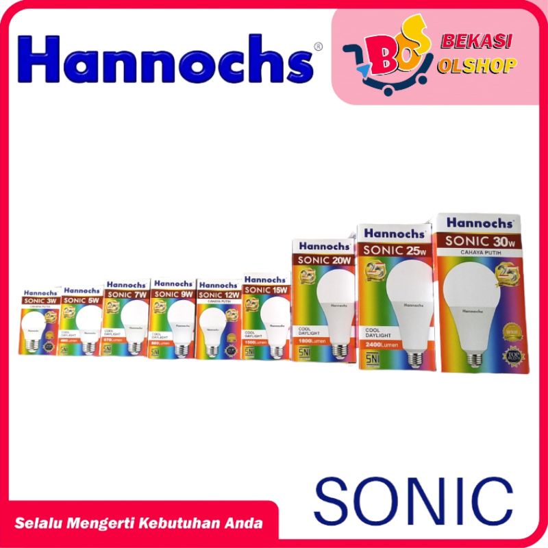 Jual LAMPU LED HANNOCHS SONIC 3W / 5W / 7W / 9W / 12W | Shopee Indonesia