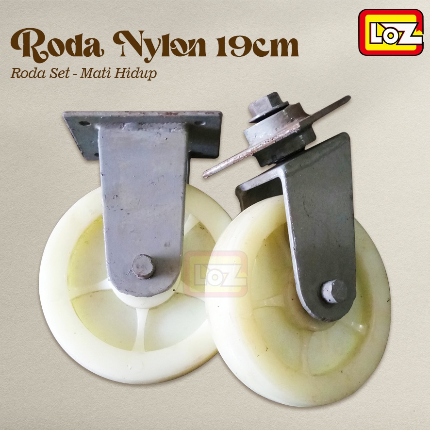 Jual Roda Nylon Putar Set Roda Hidup Mati Roda Troli Gerobak Cm