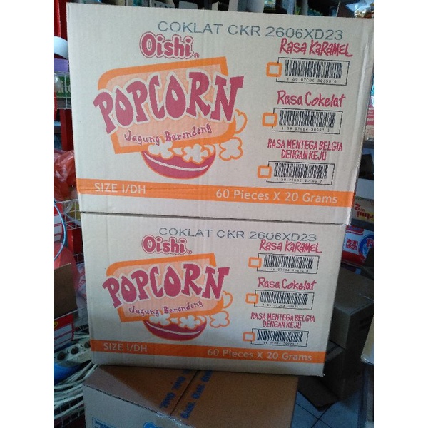 Jual Oishi Popcorn Rasa Coklat 20 gr x 60 pcs Per Dus | Shopee Indonesia
