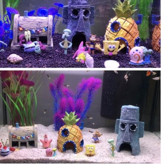 jual-hiasan-akuarium-aquascape-spongebob-krusty-krab-squidward-plankton