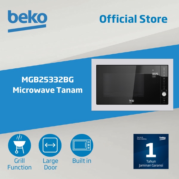 Jual Beko Microwave 25L Builtin with Grill MGB25332BG Black Shopee