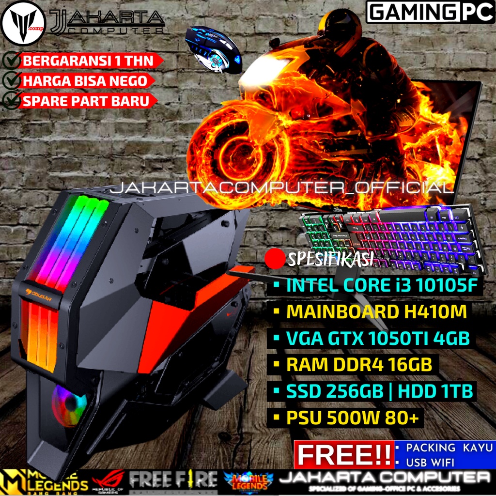 Jual PC GAMING LIVE STREAMING FULLSET i3 10105F VGA GTX 1050Ti 4GB RAM ...