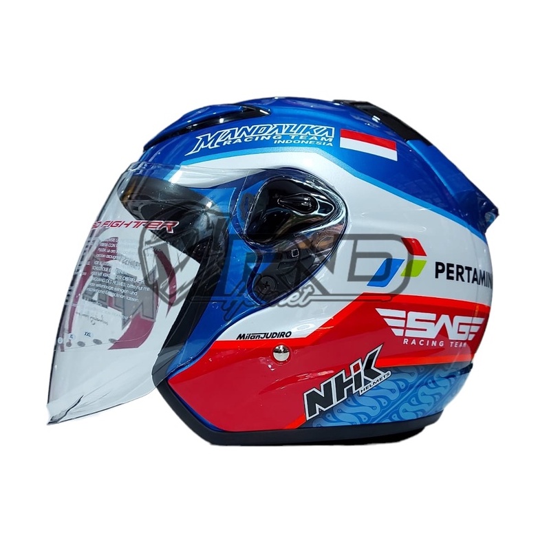Jual Helm NHK R6 Motif GP Edition MANDALIKA Blue MD Special Edition ...