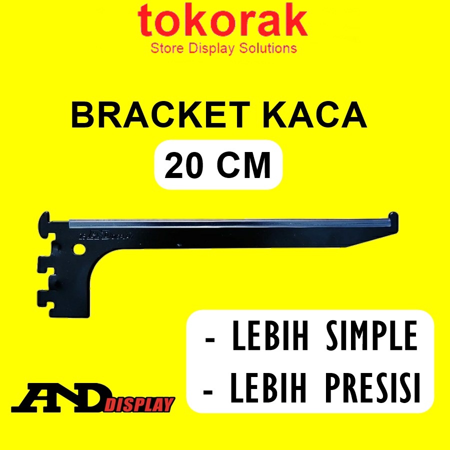 Jual Daun Bracket Kaca Cm Hitam Ambalan Tiang Rel Breket Kaca