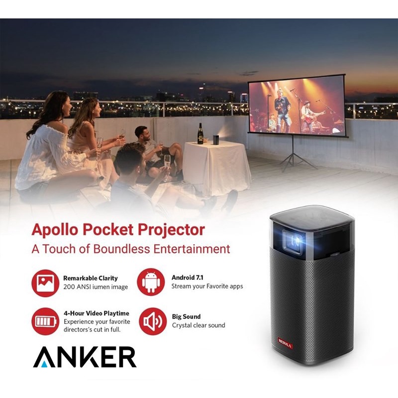 Jual Mini Projector Anker NEBULA Apollo, Wi-Fi Mini Projector, 200 ANSI ...