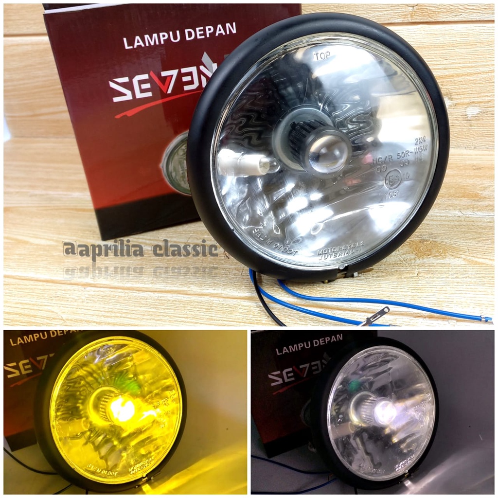 Jual Reflektor Lampu Depan CB LED Set Batok Jute Hitam Headlamp CB GL