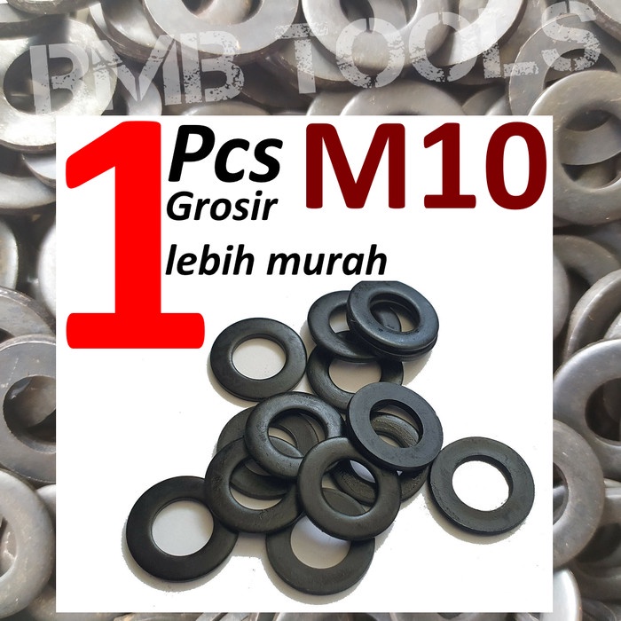 Jual Ring Plat M10 Baja Hitam Washer Plate 10mm Galvanis Baut 14 ...