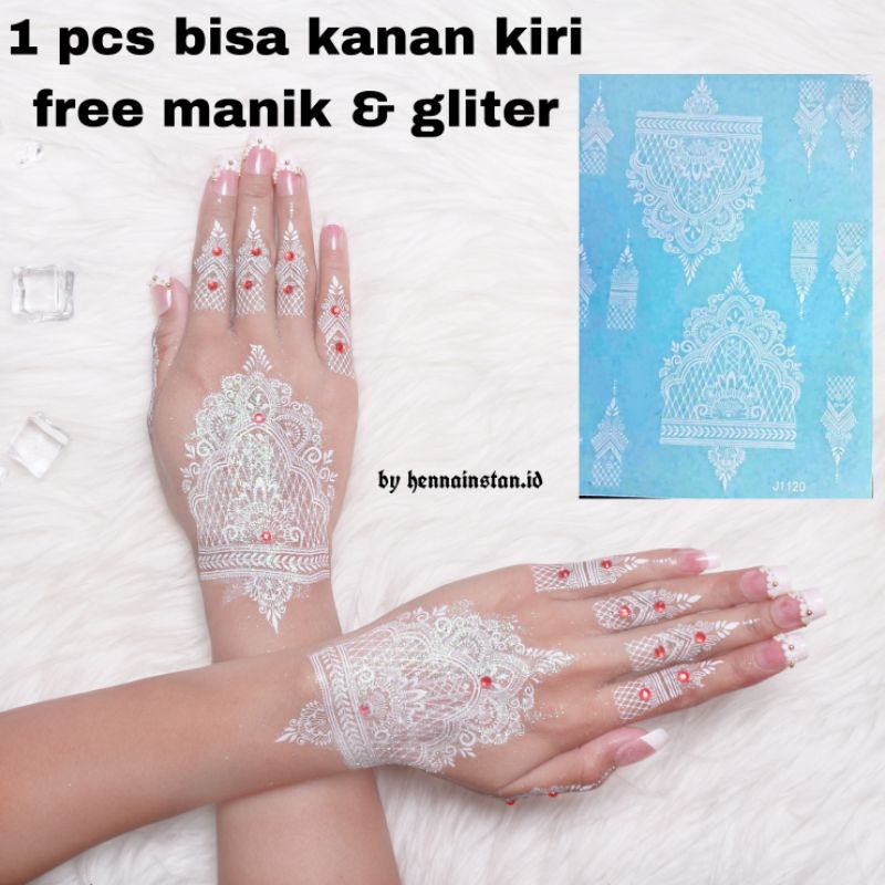 Jual HENA INSTAN PUTIH J1120 / FREE GLITER MANIK DAN SAMPLE | Shopee ...