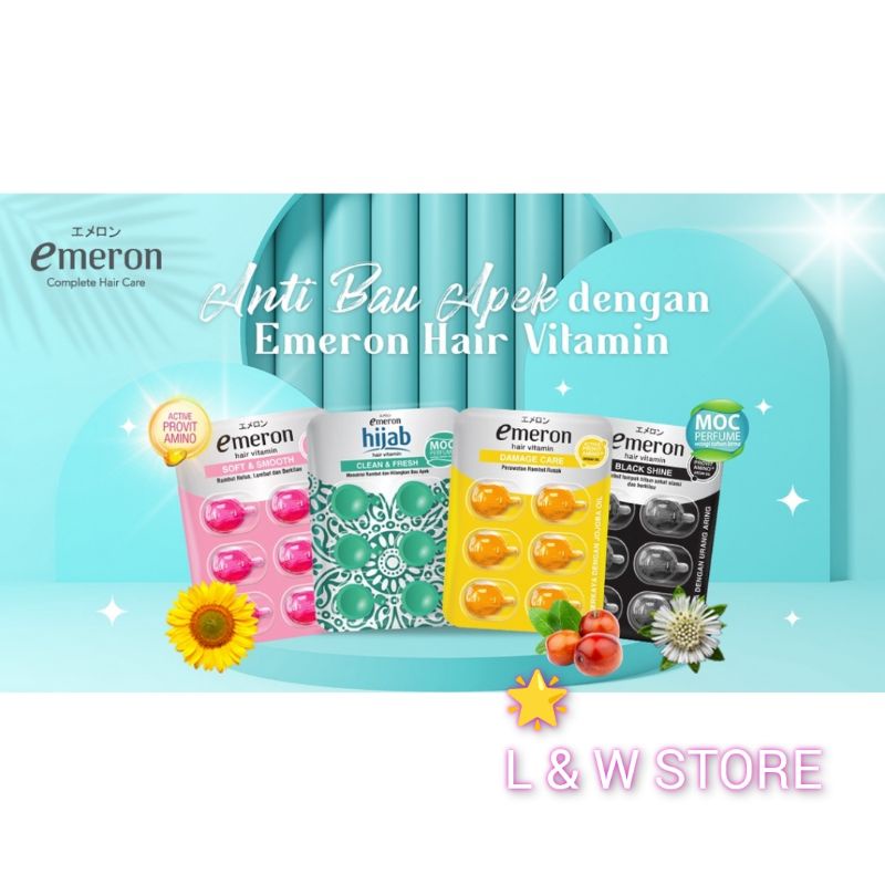 Jual Emeron Hijab Hair Vitamin Clean & Fresh 6 Capsule/Vitamin Rambut ...