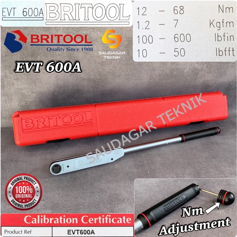 Jual Kunci Momen BRITOOL EVT 600 A Kunci Torsi Torque Wrench EVT600A ...