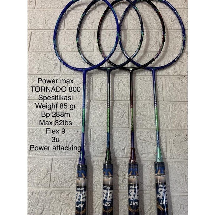 Jual Raket Badminton POWER MAX TORNADO 800 Power Attacking kuat 32LBS ...