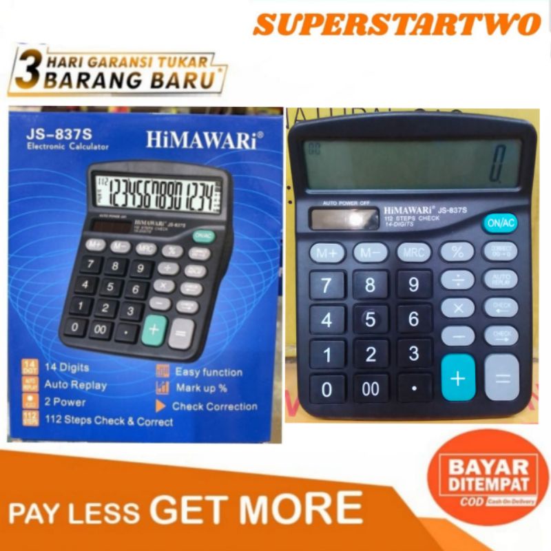 Jual HIMAWARI Kalkulator JS-837S Alat Mesin Hitung 14 Digit Calculator ...