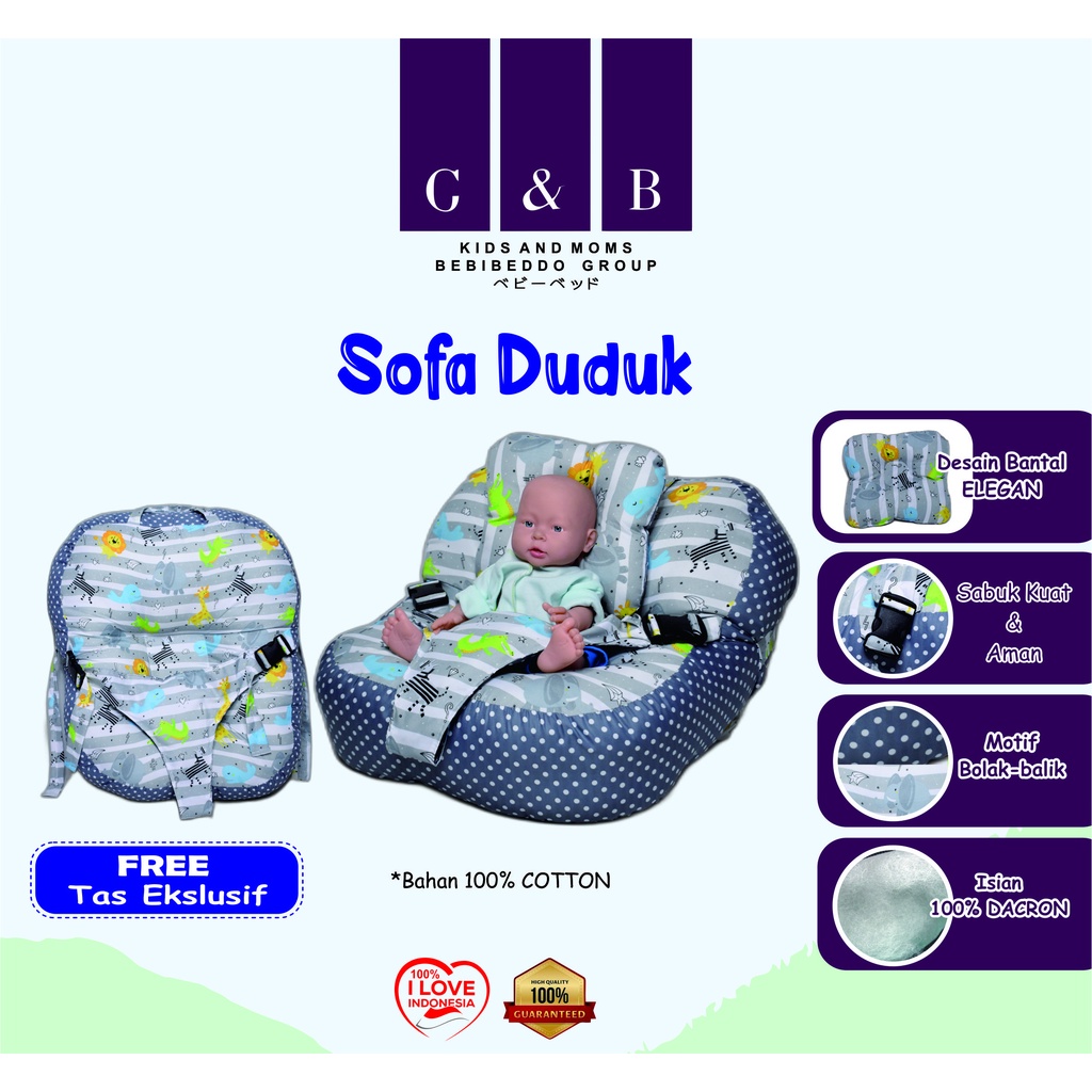 Jual Free Packing Tas Serut Sofa Bayi Duduk Jumbo Multifungsi Kasur Bayi Dengan Gesper Sabuk