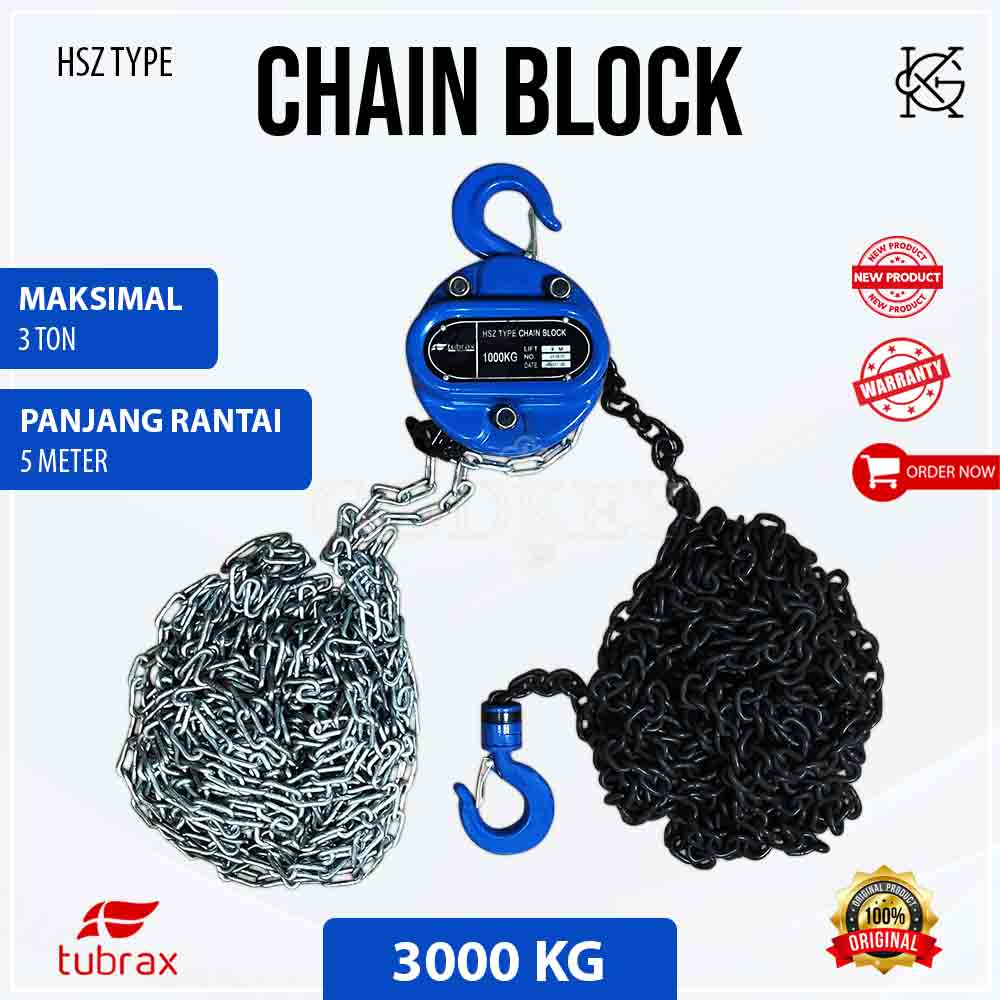Jual JAPAN Chain Block 3 ton x 5 meter Kerekan Manual Takel bulat ...