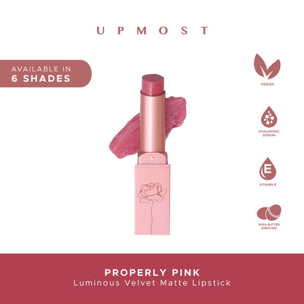 Jual Upmost Luminous Velvet Matte Lipstick : Properly Pink (EXP: 11/ ...