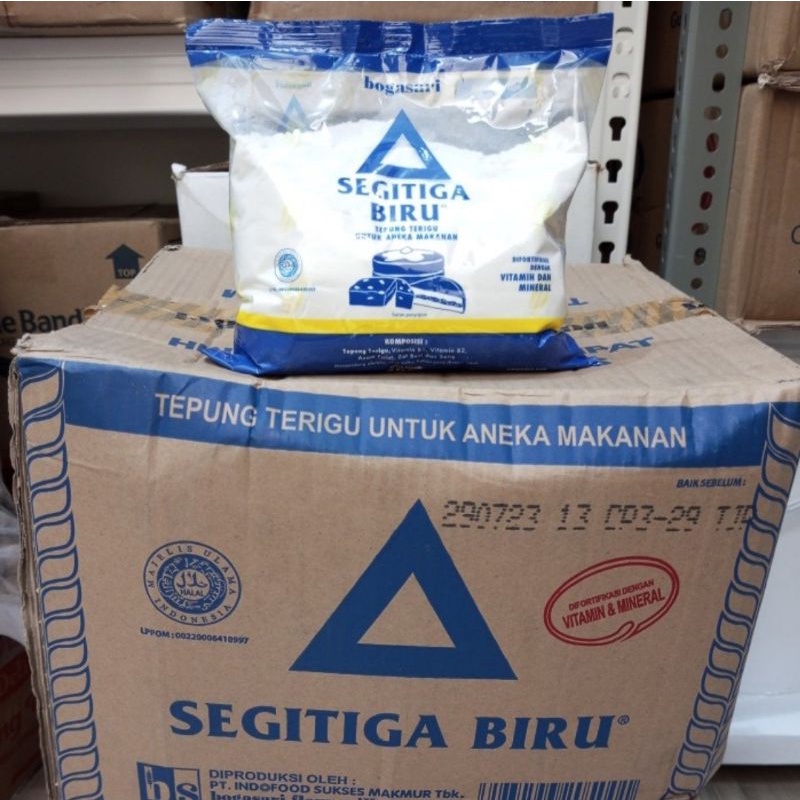 Jual TEPUNG TERIGU SEGITIGA BIRU 500 GRAM DUS ISI 20 | Shopee Indonesia