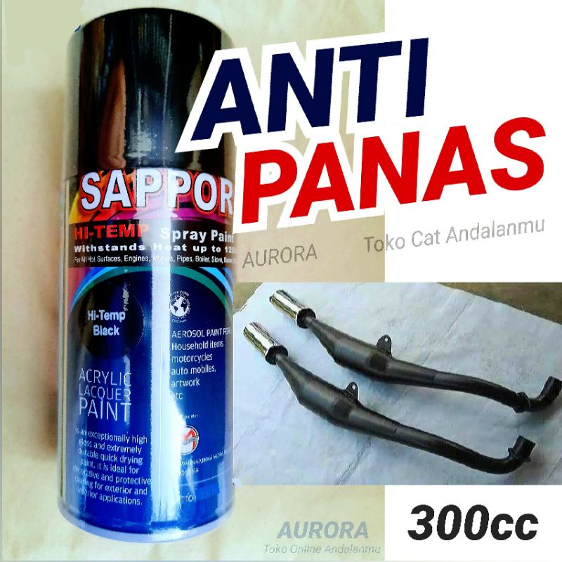 Jual Cat Anti Panas Hitam Sapporo Hitemp Black Untuk Knalpot Blok Mesin Kalter Kompor Dll 8240