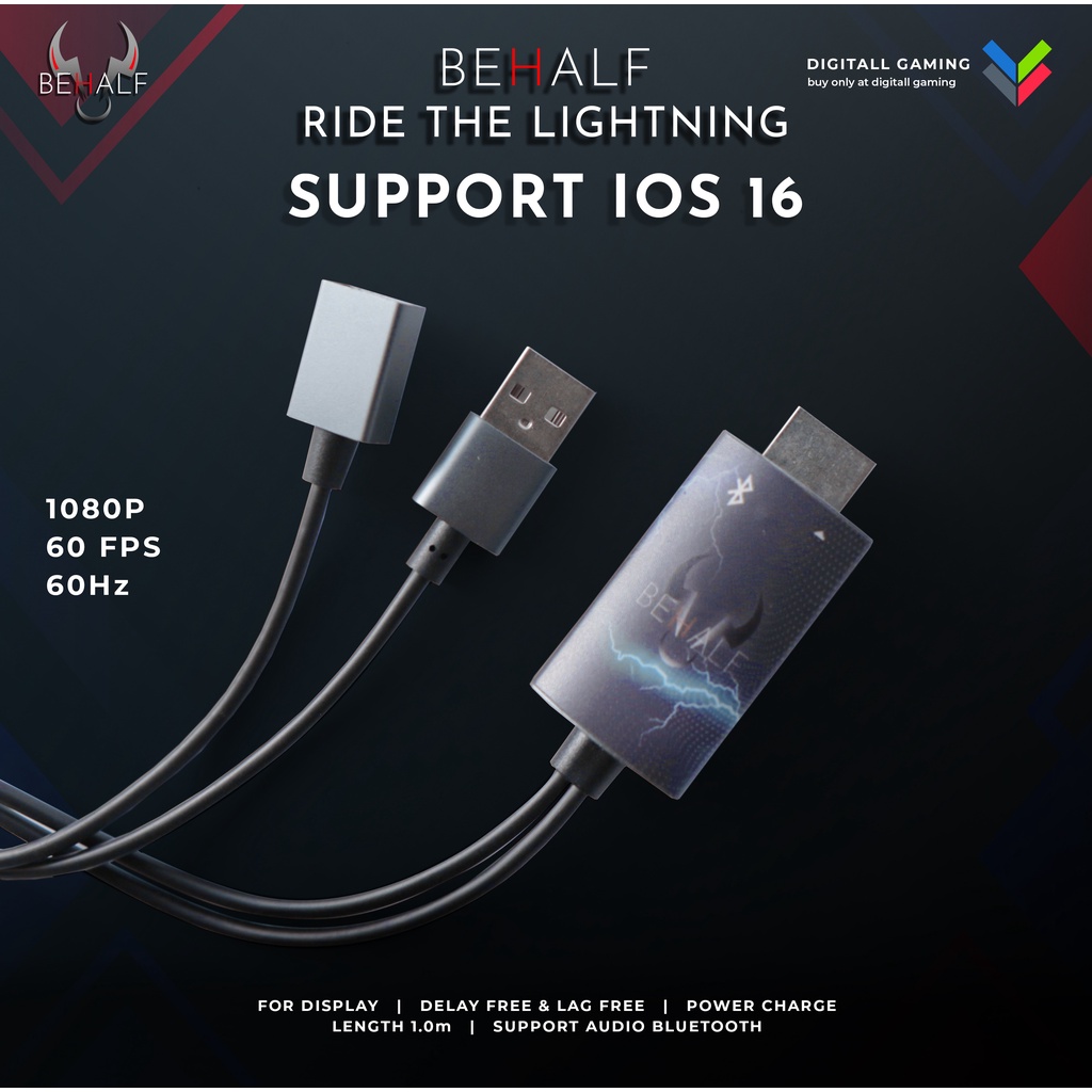 Jual KABEL MHL ANDROID dan LIGHTNING HDMI IPHONE BEHALF RIDE LIGHTNING