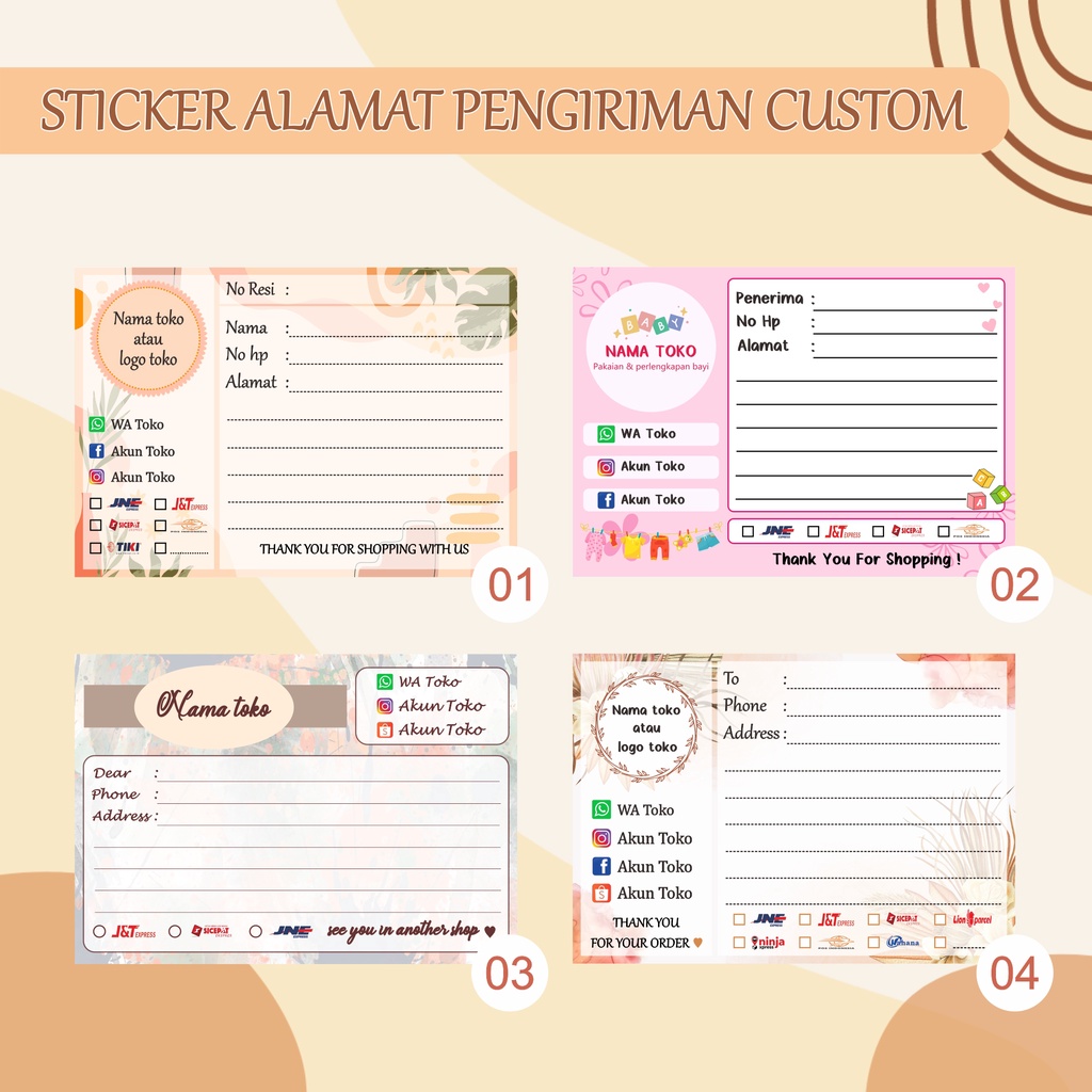 Jual Sticker Alamat Pengiriman Olshop Custom Label Alamat Pengiriman Olshop Custom Sticker