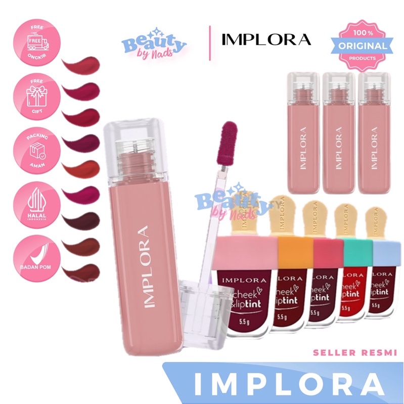 Jual [READY] JELLY LIPTINT BY IMPLORA JELLY LIP TINT CHEEK & LIPTINT LIP CREAM LIP VELVET