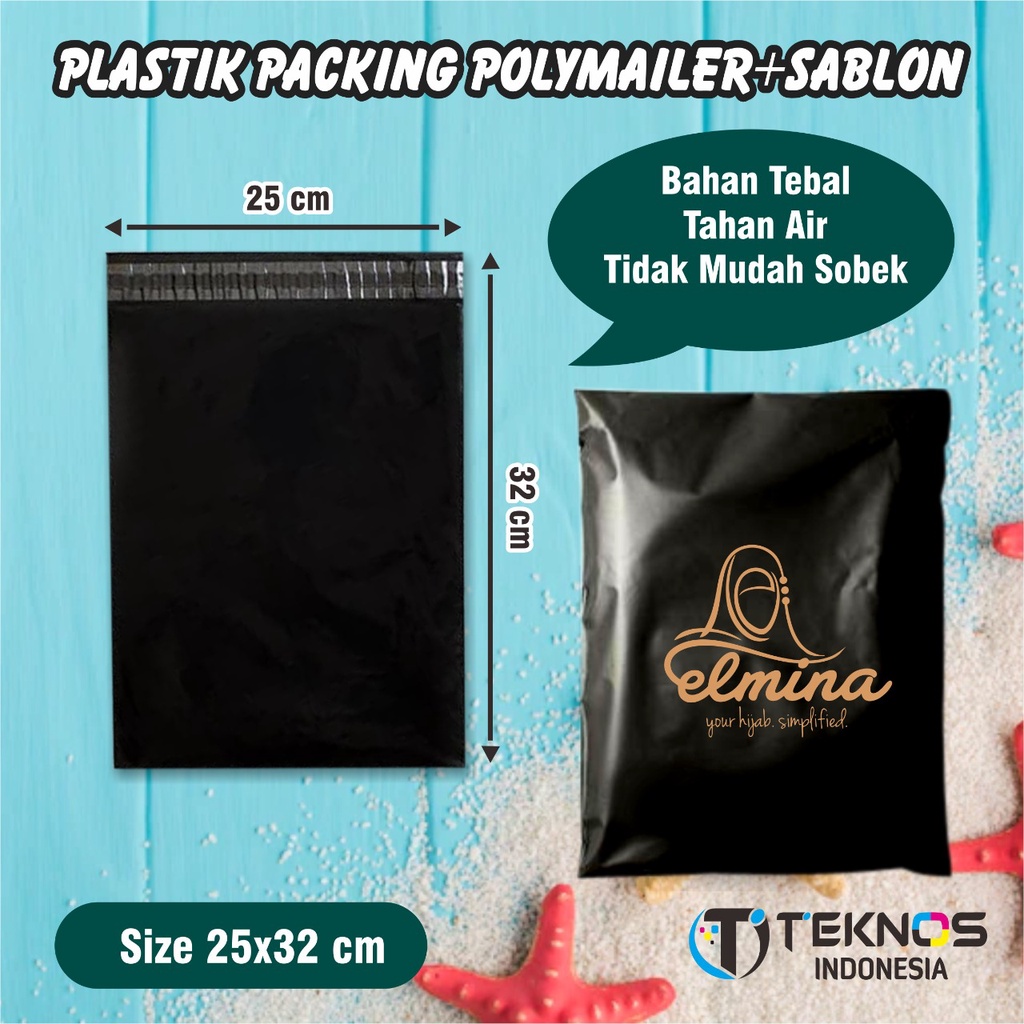 Jual Plastik Polymailer Packing Olshop Sablon Ecer Hitam Tebal Ukuran 25x32 Shopee Indonesia 0861