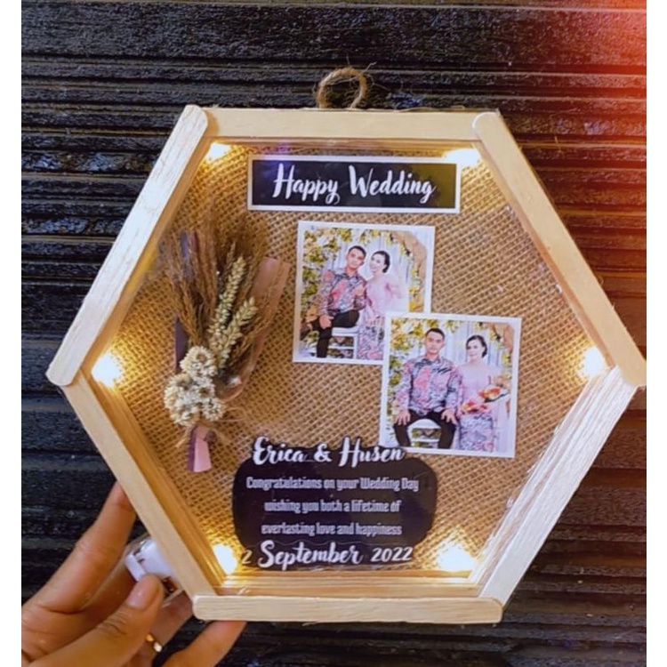 Jual FRAME HEXAGONAL LED/HEXA FLOWER/KADO MURAH/KADO BIRTHDAY ...