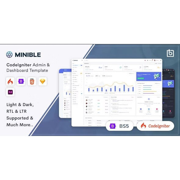Jual Bootstrap 5 - Minible V2.3.0 Admin Dashboard Template (CodeIgniter ...