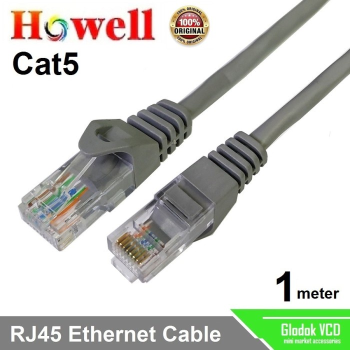 Jual Howell Kabel Lan UTP Cat5 1m / Cable RJ45