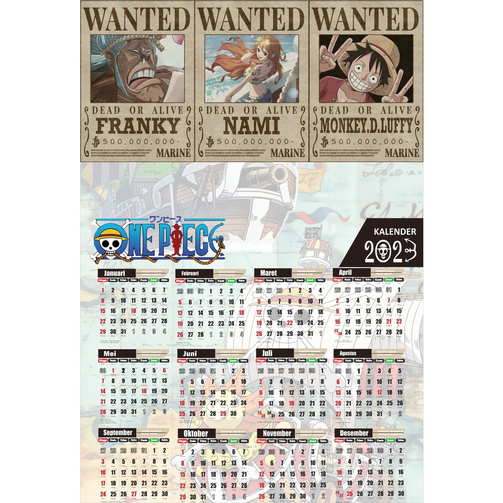 Jual POSTER KALENDER ANIME [ ONE PIECE ] kalender poster kalender