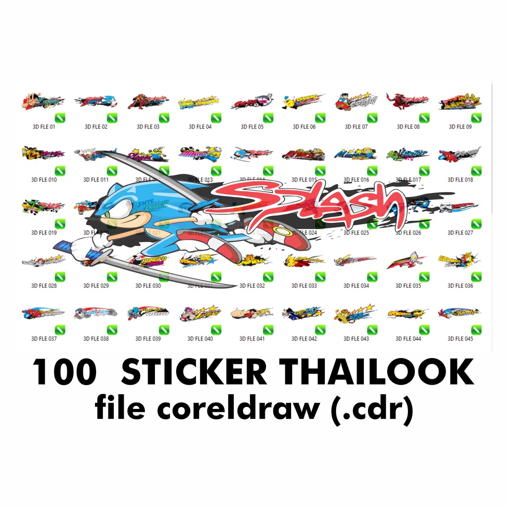 Jual 100 STICKER THAILOOK (File Coreldraw) | Shopee Indonesia