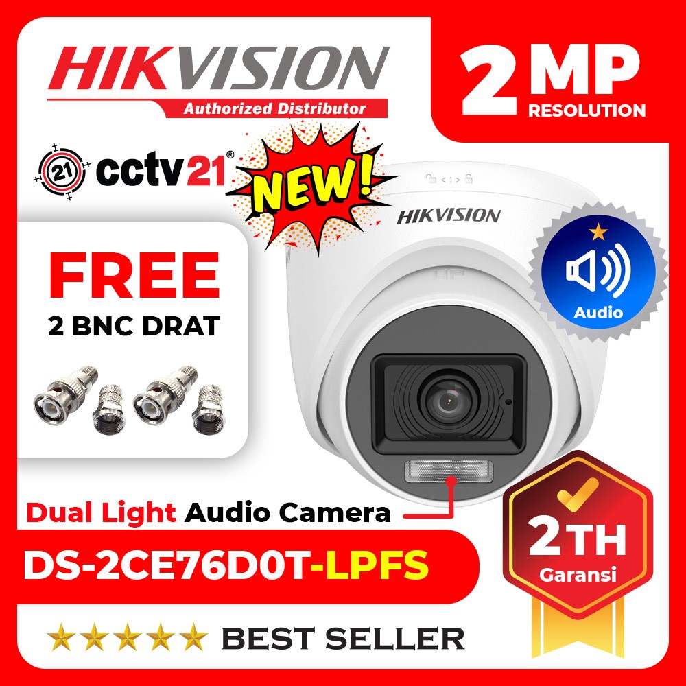 Jual Cctv Hikvision Dual Light Mic Audio Ds 2ce76d0t Lpfs Indoor 2mp