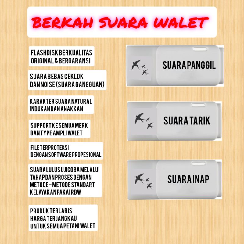 Jual PAKET SUARA WALET SUARA PANGGIL SUARA TARIK SUARA INAP SUARA