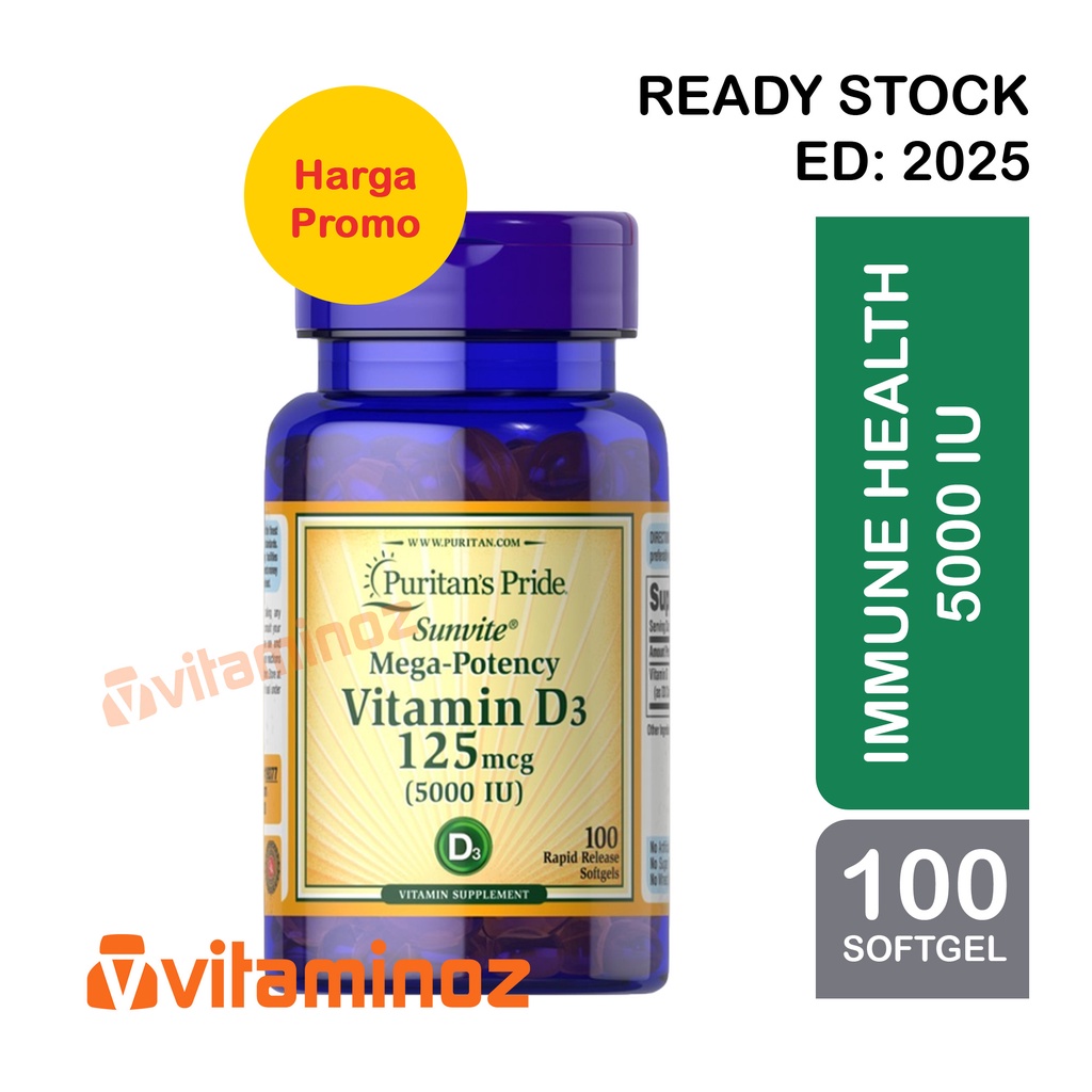 Jual Puritan's Puritan Pride Vitamin D D3 5000 iu atau 125 mcg 100