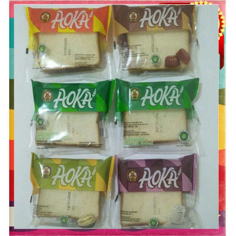 Jual Roti Panggang Aoka Varian Rasa Coklat Keju Vanilla Durian Nanas