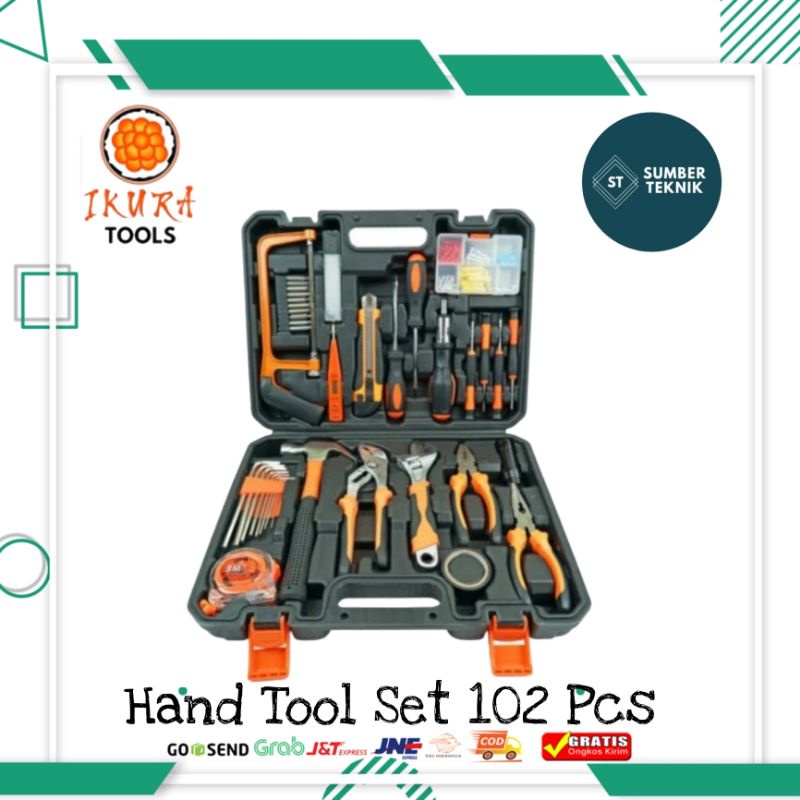 Jual IKURA Toolkit Set 102 Pcs Hand Tool Kit Toolbox Perkakas Set