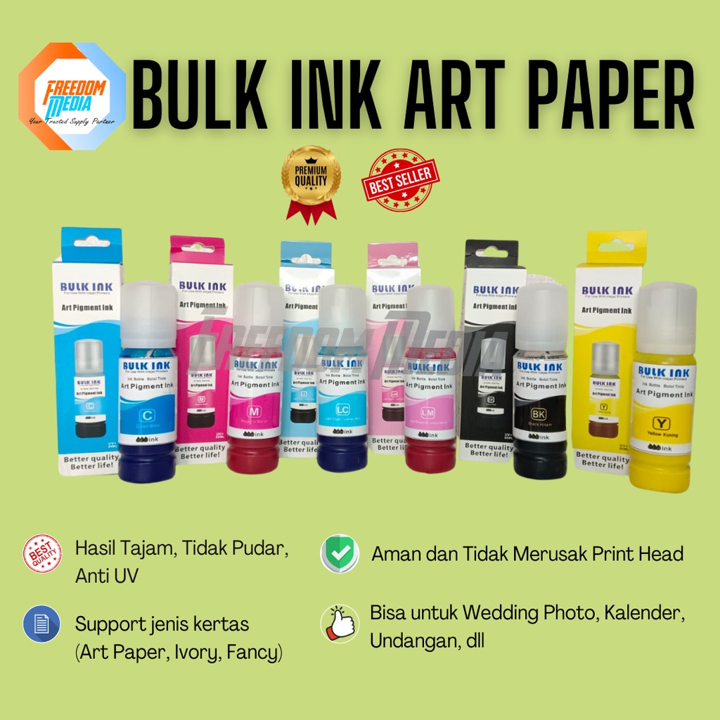 Jual Tinta Art Paper Pigment Original BULK INK for Epson L120 L3110 L3150 L5190 L1110 L1800 L800