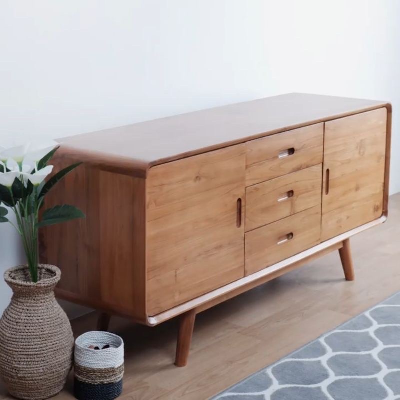 Jual Bufet tv minimalis tv Dining table kayu jati Konsol Tv kayu Shopee Indonesia