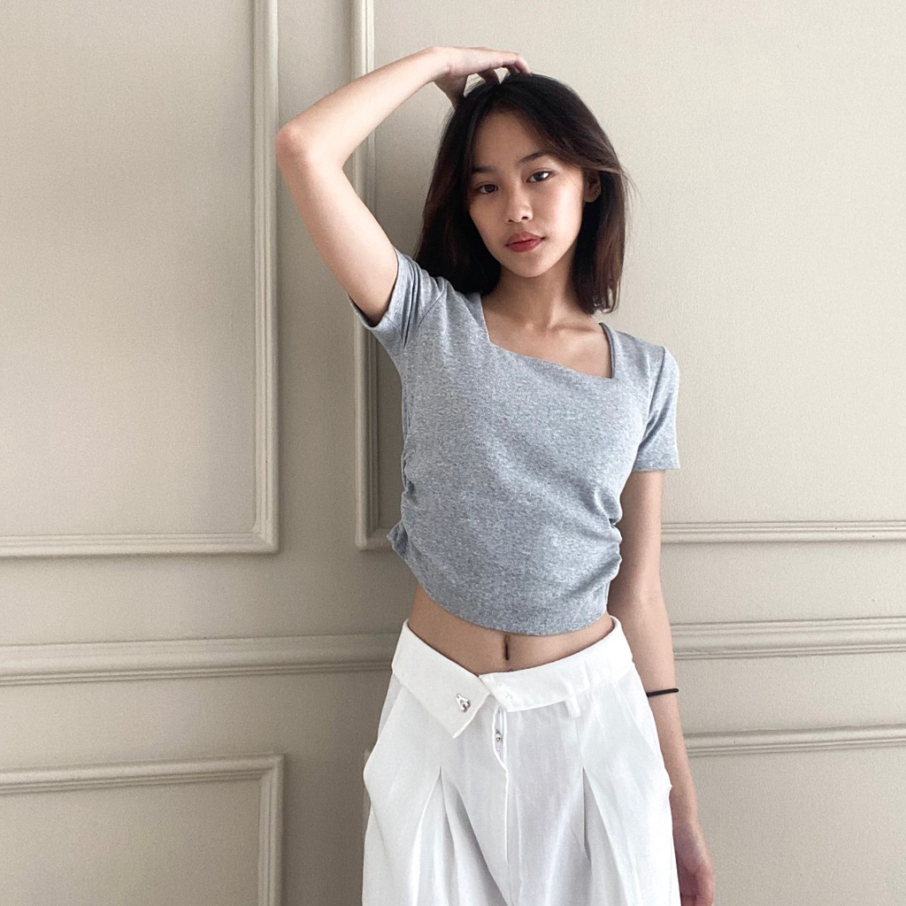 Jual Stacey Rib Crop Top Aesthete Yourlife Shopee Indonesia