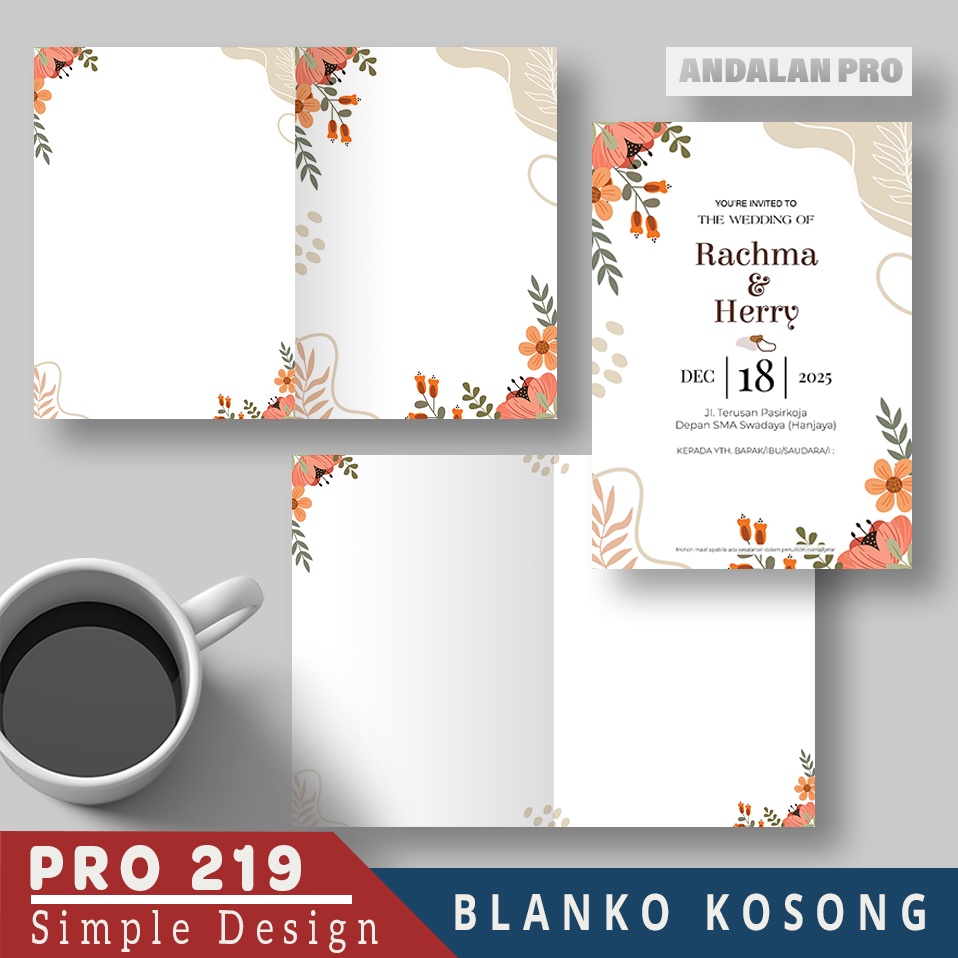Jual PRO 219 Lipat 2 - Blanko Undangan Pernikahan, Ngunduh Mantu