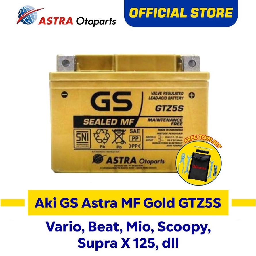 Jual Aki Gs Astra Mf Gold Gtz-5S Untuk Motor Honda Vario, Honda Beat