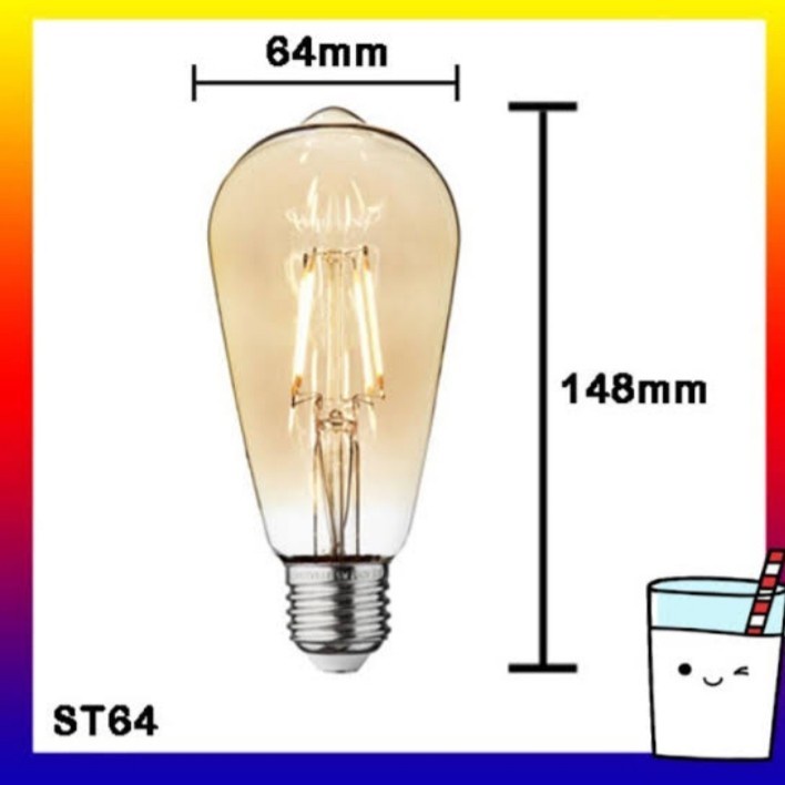 Jual Lampu Led filament Edison 4W E27 WL-64 Bulb ST-64 Classic WING ...