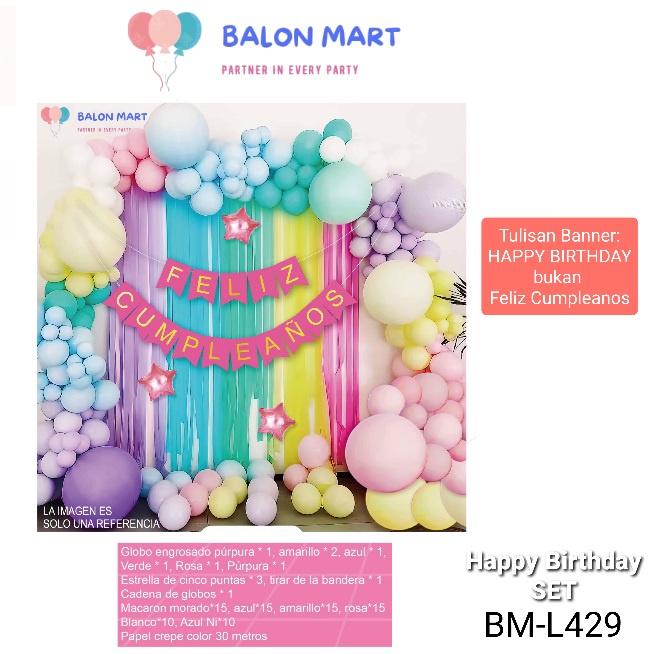 Jual DIY Paket Dekorasi Set Ulang Tahun / Happy Birthday HBD BM-429