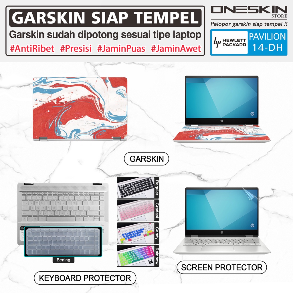 Jual Garskin Laptop Keyboard Screen Protector HP Pavilion x360 14dh
