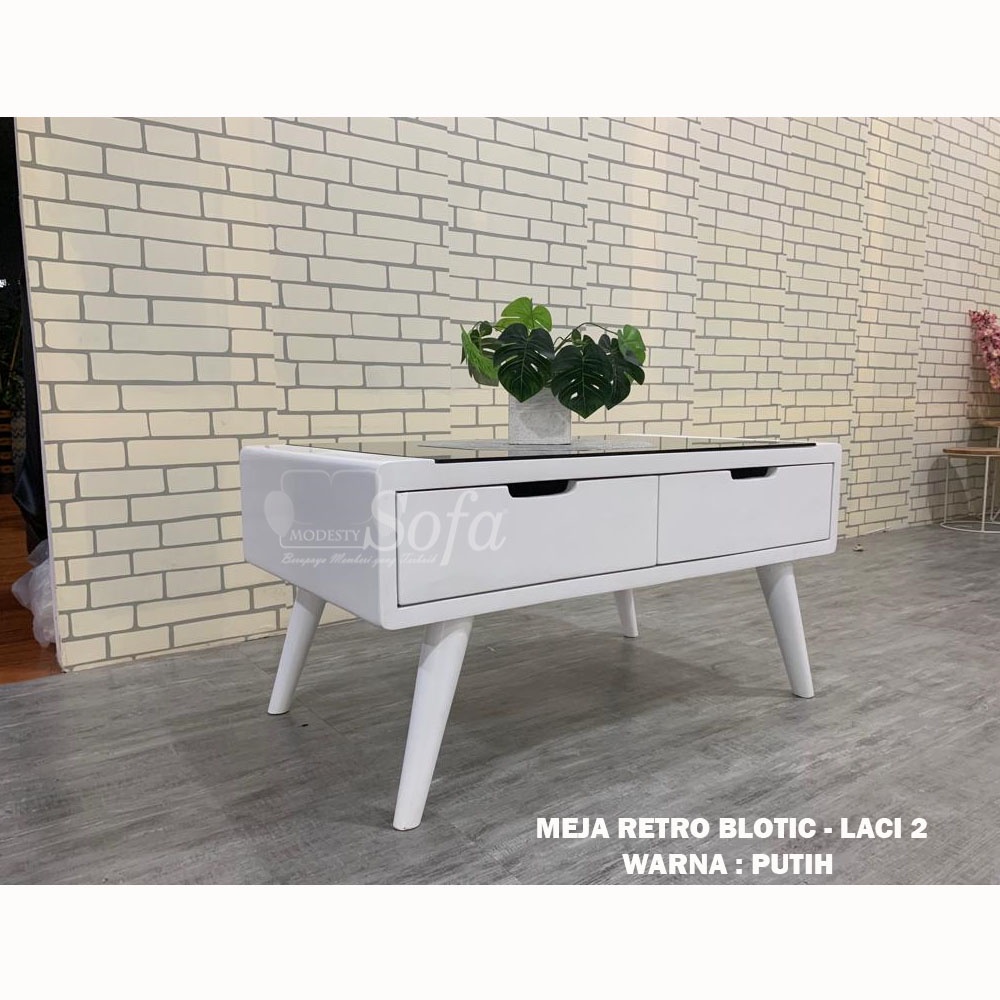 Jual Meja Tamu Retro Blotic Laci 2 Modesty | Shopee Indonesia