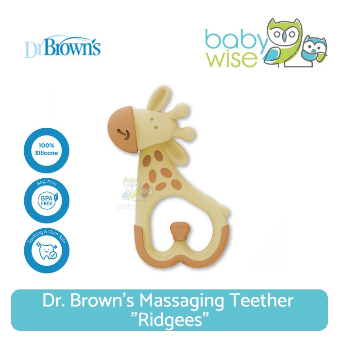 Dr. Brown's Massaggiagengive Ridges Giraffa | Sicuro Per Il Congelatore | Superfici Testurizzate Per Gengive Infiammate | Da 3 Mesi