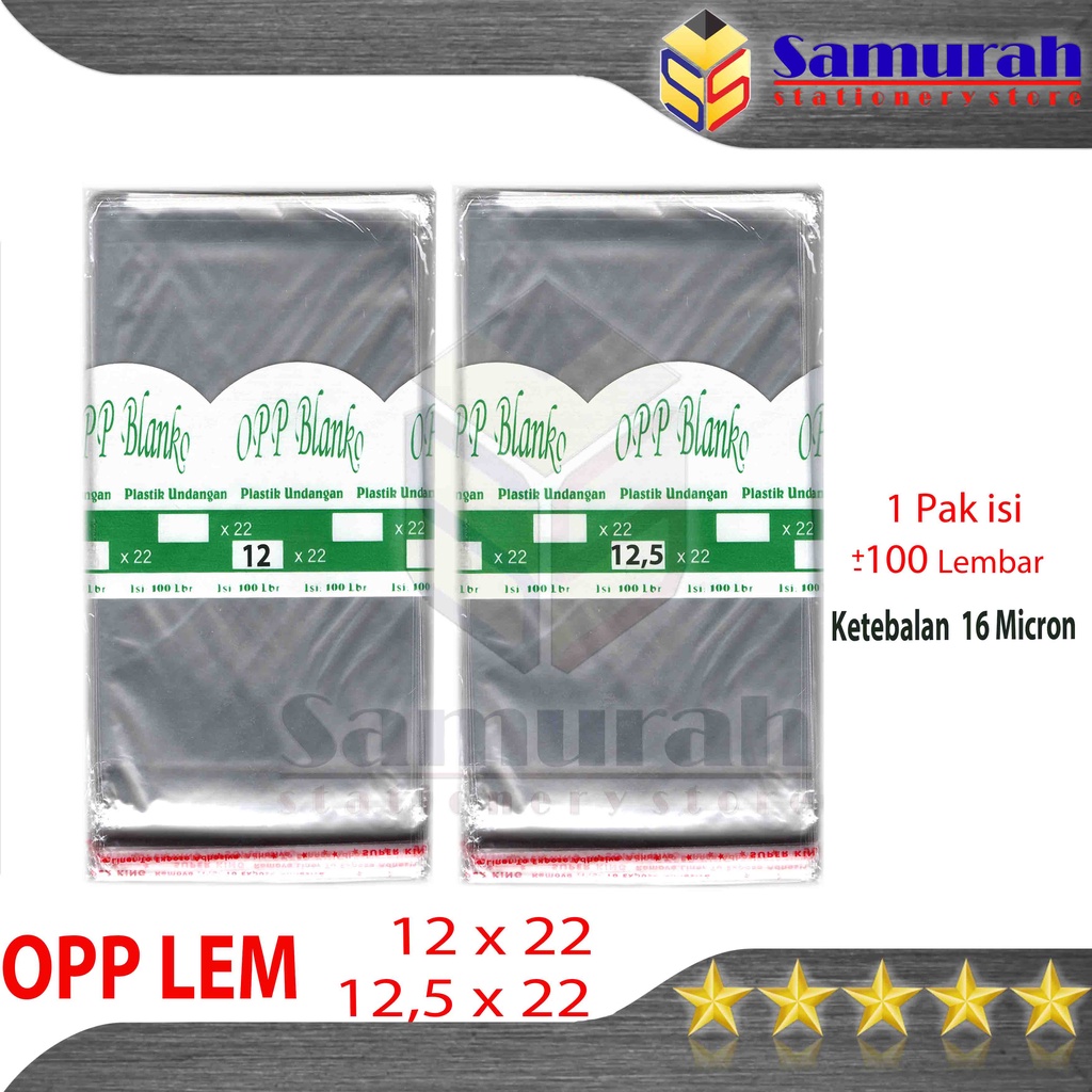 Jual Plastik OPP Lem Seal 12 X 22 / 12,5 X 22cm Tipis 16 Micron Isi 100 ...